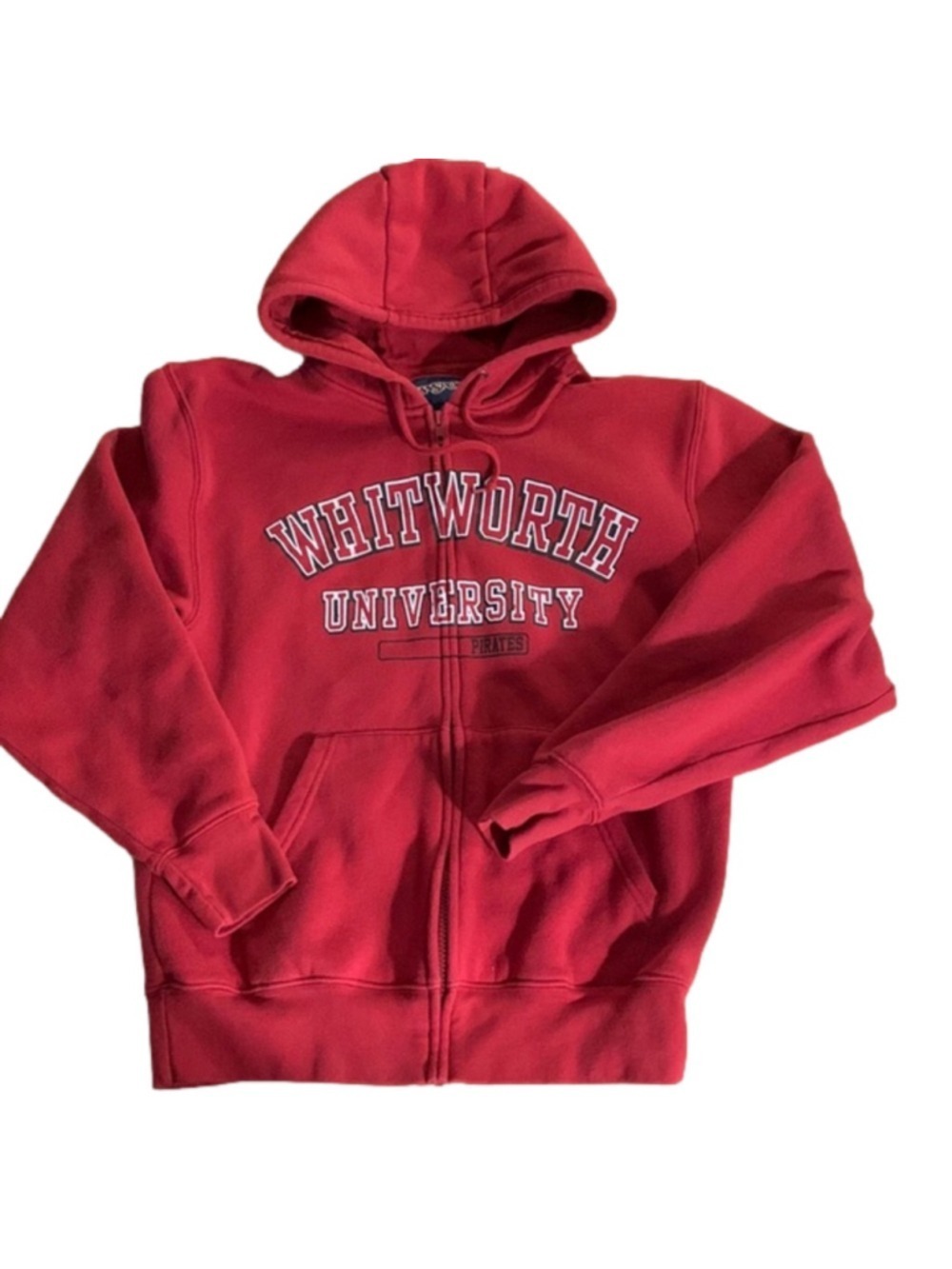 Whitworth University Red Zippered Hoodie Small